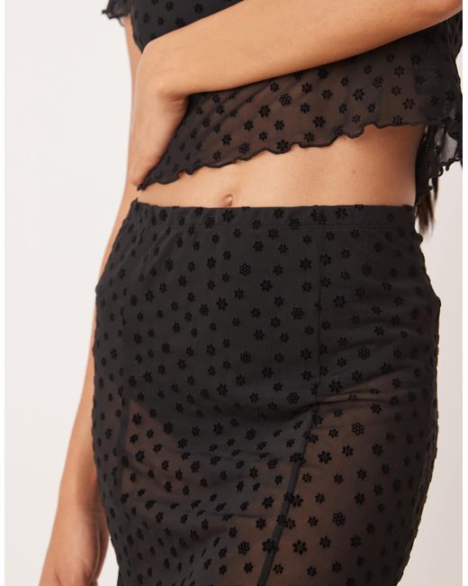 ASOS Black – maxirock aus durchscheinendem netzstoff