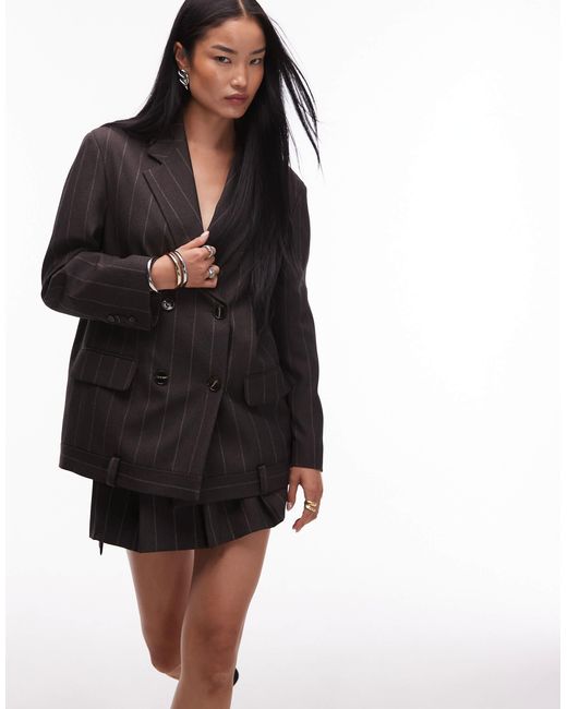 ASOS Black Tailored Double Breasted Relaxed Blazer Suit