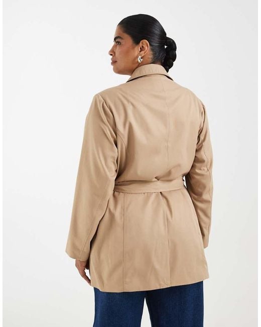 ONLY Blue Belted Short Trench Coat