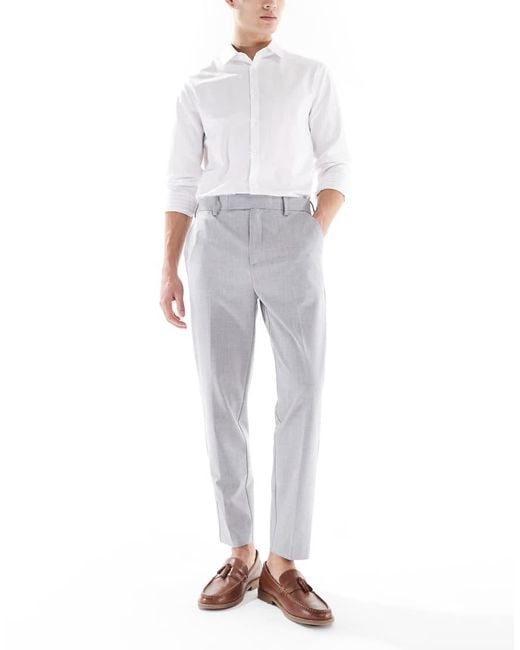 ASOS Gray Smart Tapered Trousers for men