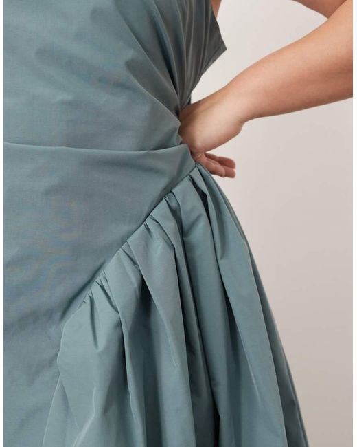 ARRANGE Blue Curve Strappy Ruched Bodice Full Skirt Maxi Dress