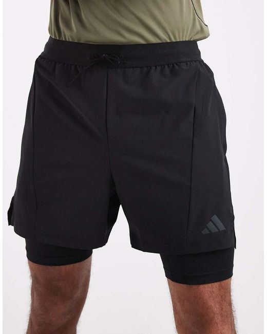 Adidas Originals Black D4T Workout 2In1 Shorts for men