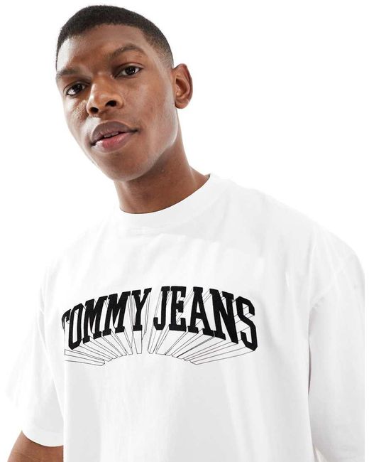 Tommy Hilfiger White Collegiate Logo Oversized T-shirt for men