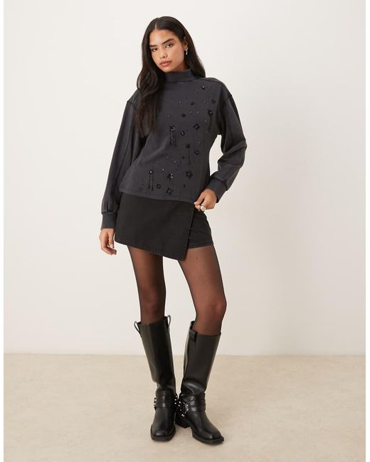 ASOS Black Sweatshirt With Embellishment