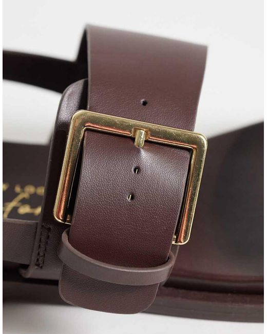 New Look Brown 2 Part Sling Back Buckle Sandal