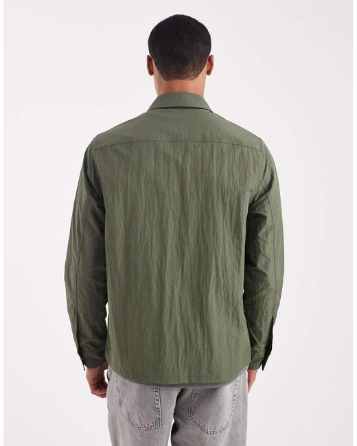 Camicia Giacca Kaki Con Zip di Fred Perry in Green da Uomo