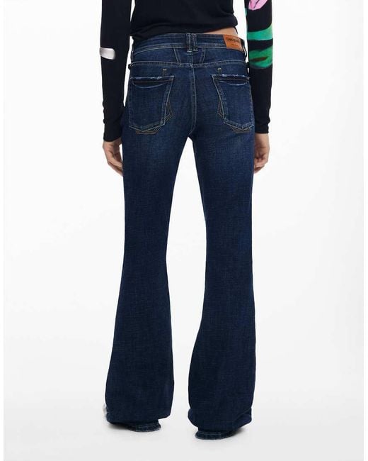 Desigual Blue Washed Flared Jeans