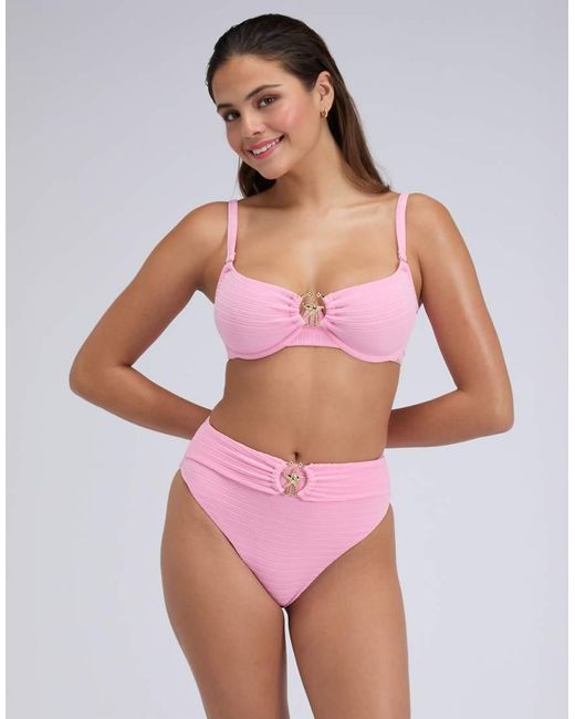 Boux Avenue Pink Mirada High Waisted Bikini Bottoms With Starfish Hardware