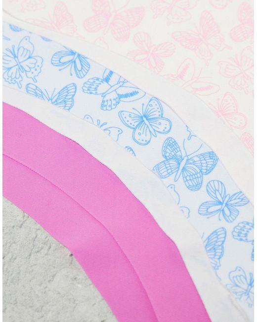 Cotton on - confezione da 3 perizomi invisibili con stampa di farfalle di Cotton On in Pink