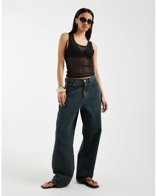 ASOS Black Scoop Neck Mesh Tank Top With The Problem Slogan