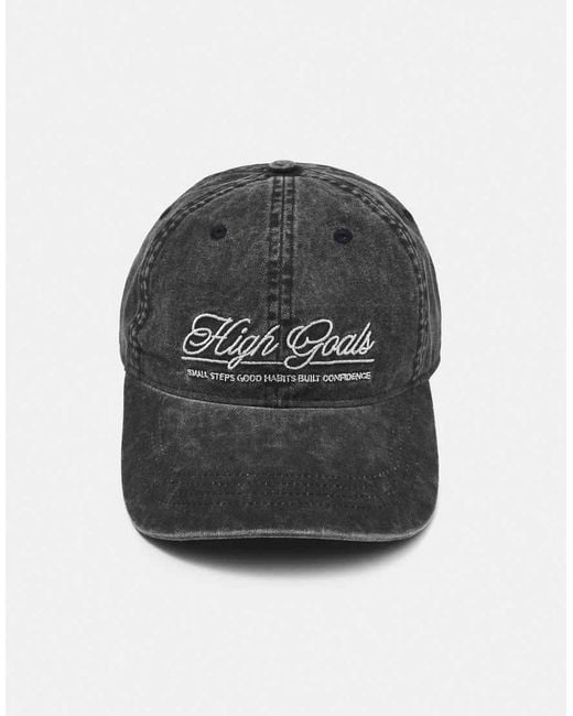 Pull&Bear Blue 'high Goals' Embroidered Cap for men