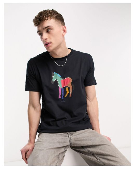 PS by Paul Smith T-shirt With Zebra Colours Front Graphics in Black for Men  | Lyst Australia