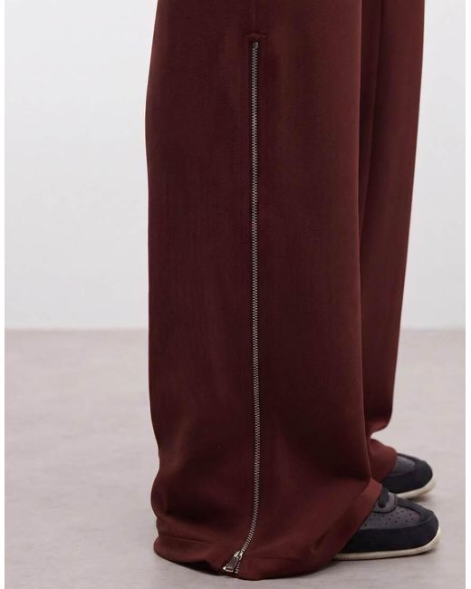 Weekday Brown Fla Trousers With Side Zip Detail