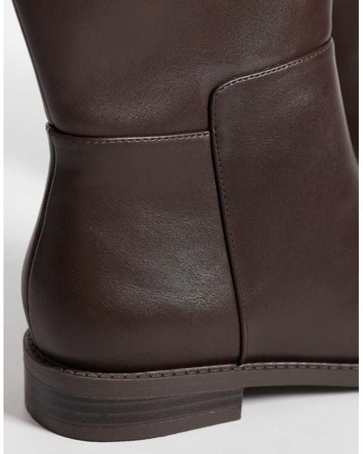 London Rebel Brown Paloma Refined Riding Boots