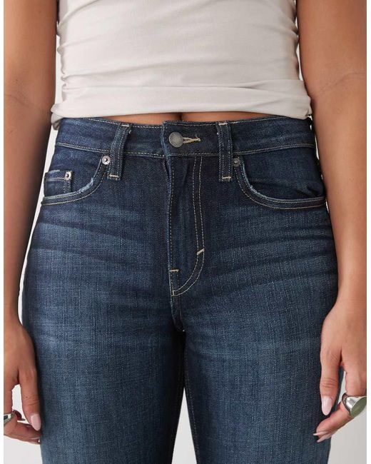 Weekday Blue Laika Mid Waist Straight Leg Jeans
