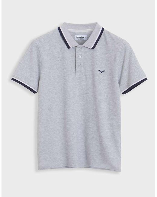 Threadbare Blue 3-Pack Herringbone Tipping Pique Polo Shirts for men