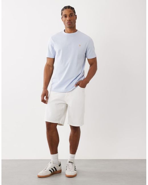 Farah White Danny Regular Logo T-shirt for men
