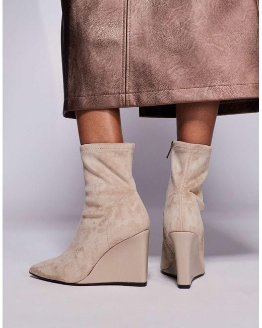 River Island Brown Wedge Heel Boot