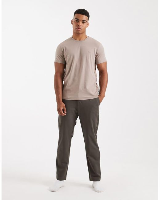 Camiseta De Estar Por Casa Color Piedra De Manga Corta De -Neutro Emporio Armani de hombre de color Gray
