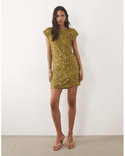 River Island Green Sequin Mini Dress