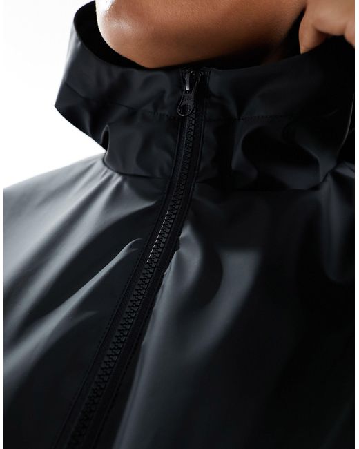 ASOS Blue Asos Design Curve Cropped Rain Jacket With Hood