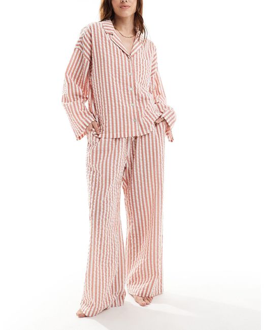 Lindex Pink – pyjama-oberteil aus seersucker
