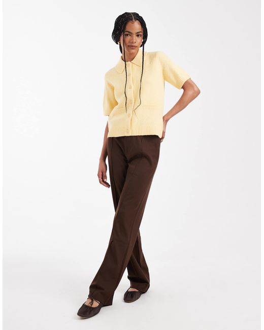 Threadbare Natural – kurzärmlige strickjacke