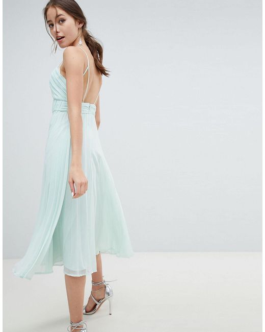 cami pleated midi dress