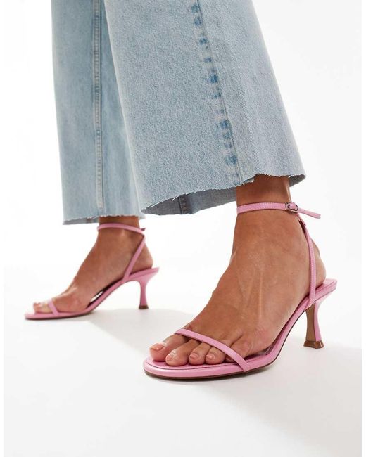 Mango Gray Mid Heel Sandals