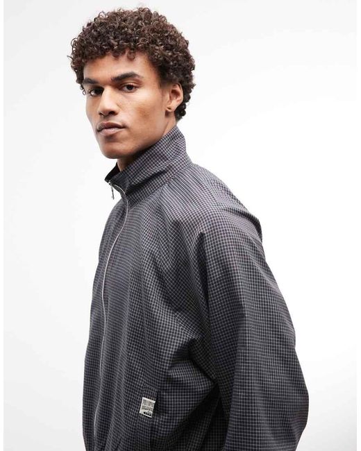 Collusion Gray Oversized Hooded Track Jacket for men