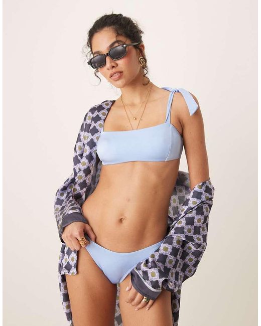 Free Society Blue Tie Strap Bikini Top