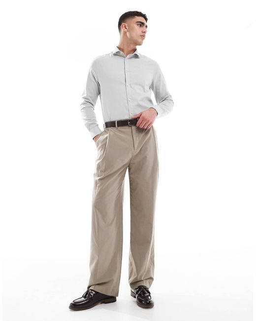 ASOS – elegantes, leicht zu bügelndes regular-fit-hemd in Gray für Herren