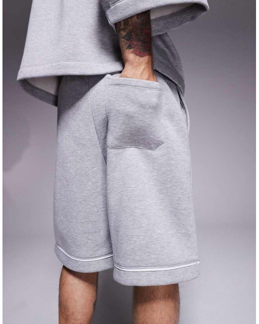 ASOS Multicolor Oversized Shorts With Piping Detail for men