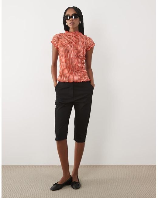 ASOS Shirred Short Sleeve Top