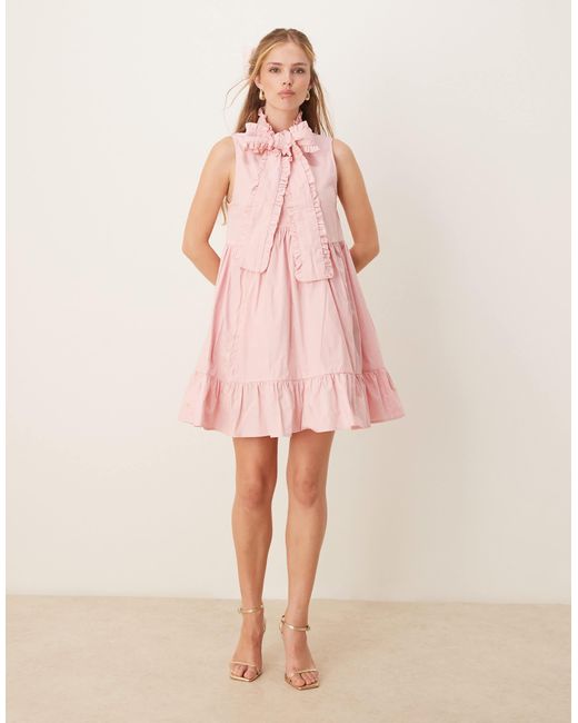Sister Jane Pink X asos – kurzes hemdblusenkleid