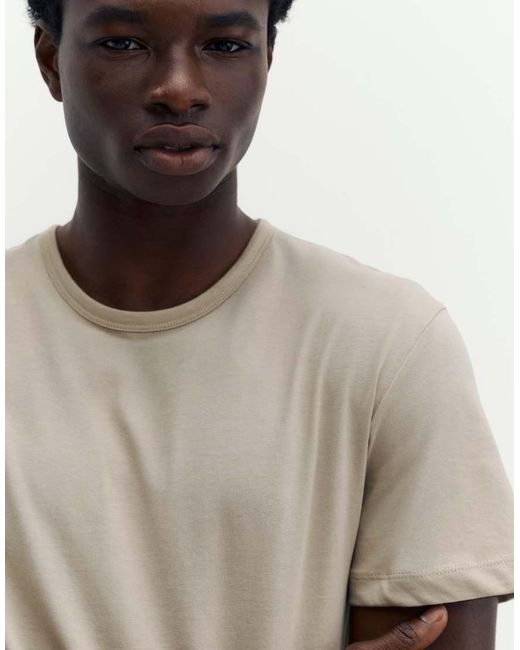 Pull&Bear Natural Slim Fit Basic T-shirt for men