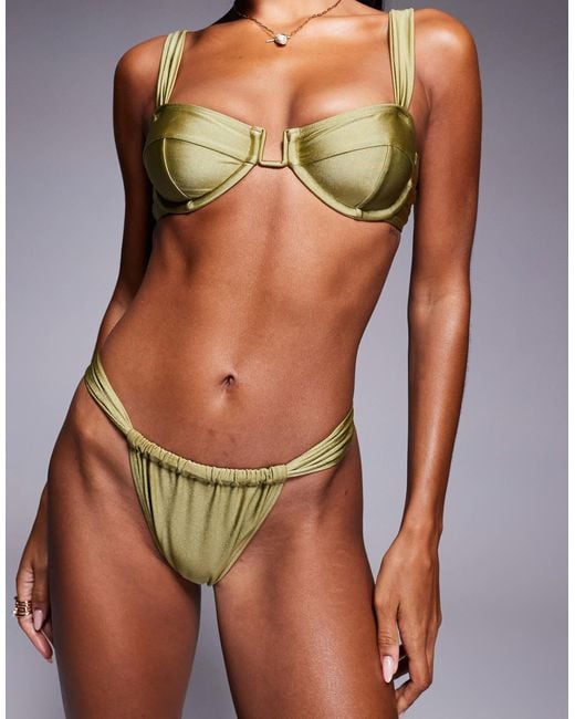 South Beach Brown Ruched Side Bikini Bottom