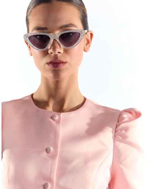 Collective The Label Pink Button Through Structured Top