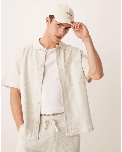 Calvin Klein Natural Chunky Waffle Overshirt for men