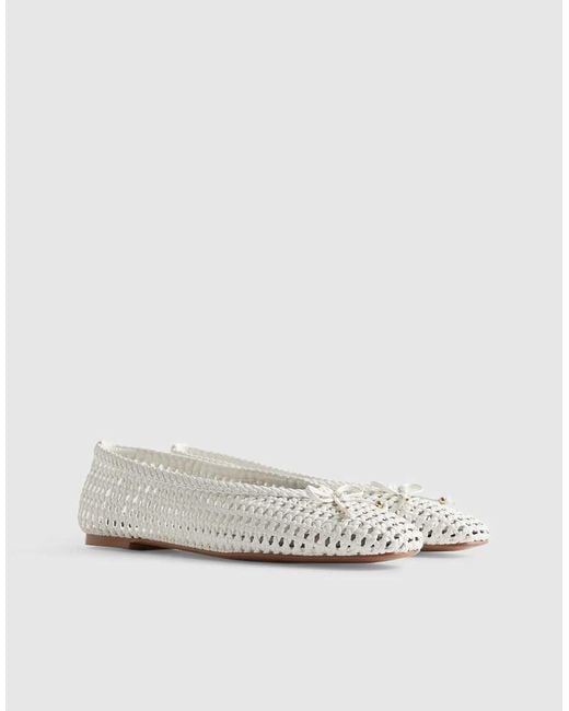 River Island White Woven Ballet Pumps