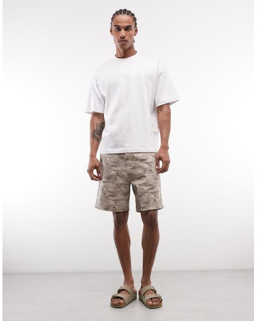 Faded Store White Workshop Shorts for men
