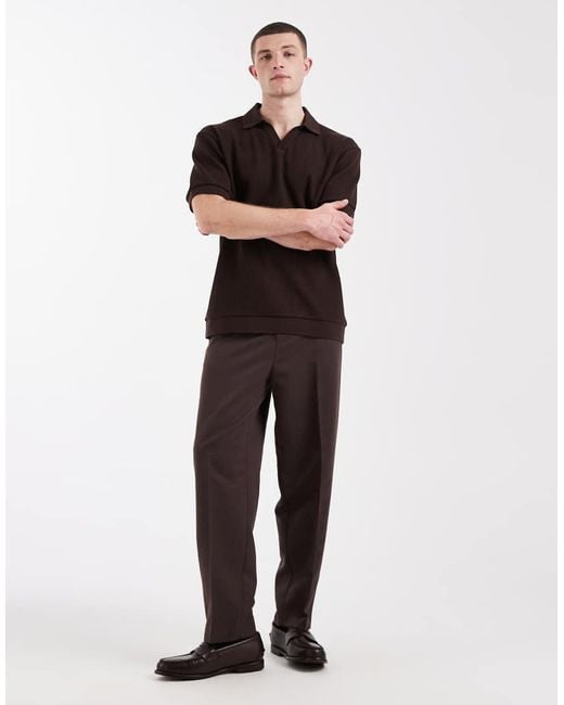 ASOS Black Heavyweight Relaxed Polo for men