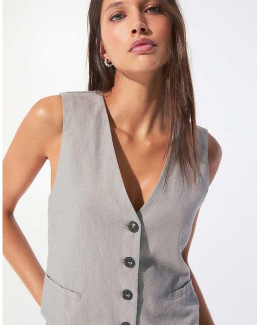 Gilet Rustico Color Tortora di Pull&Bear in Gray