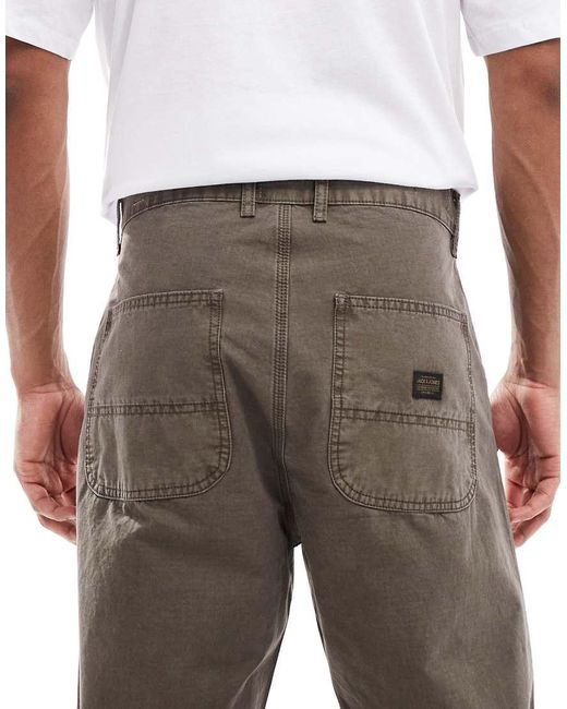 Jack & Jones Gray Loose Fit Worker Pants for men