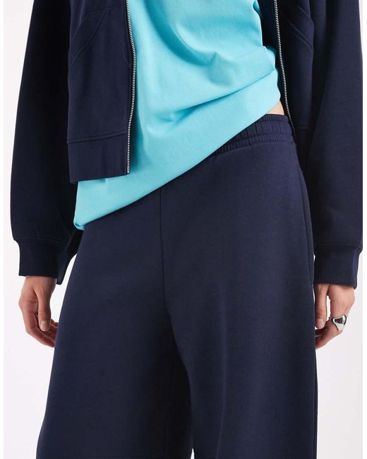 ASOS Blue Barrel Leg Brushback Trackies