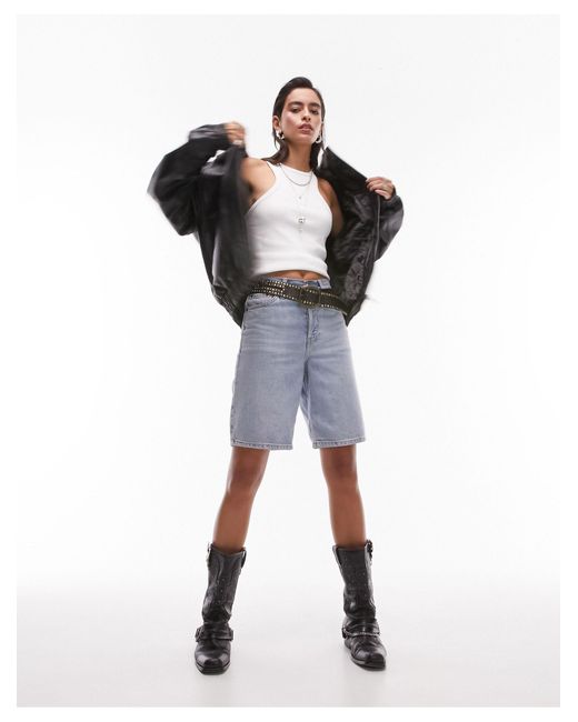 Real Leather Washed 80s Seam Bomber Jacket in Black Lyst