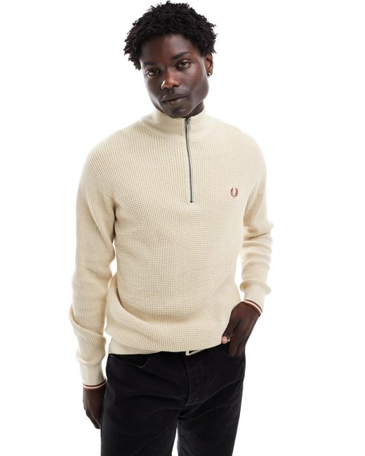 Fred Perry – strickpullover in Natural für Herren
