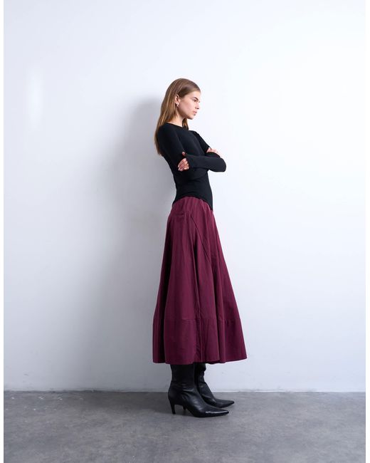 TOPSHOP Blue Premium Rib Long Sleeve Top