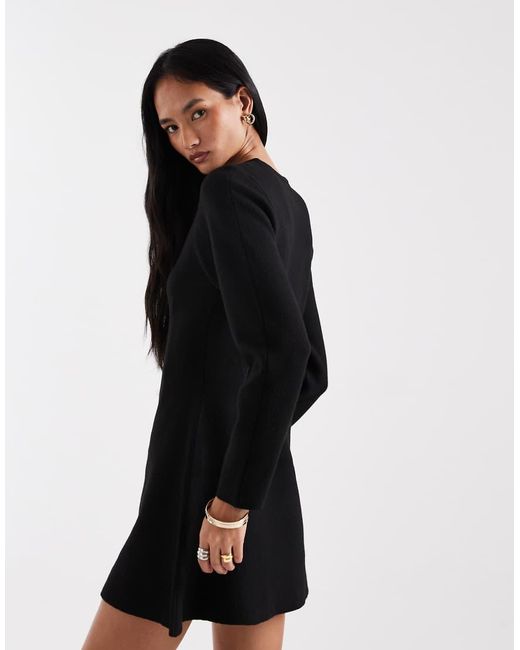 ASOS Black Nipped Waist Mini Dress