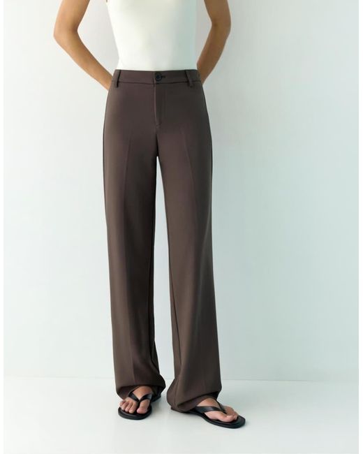 Pull&Bear Blue Straight Leg Trousers